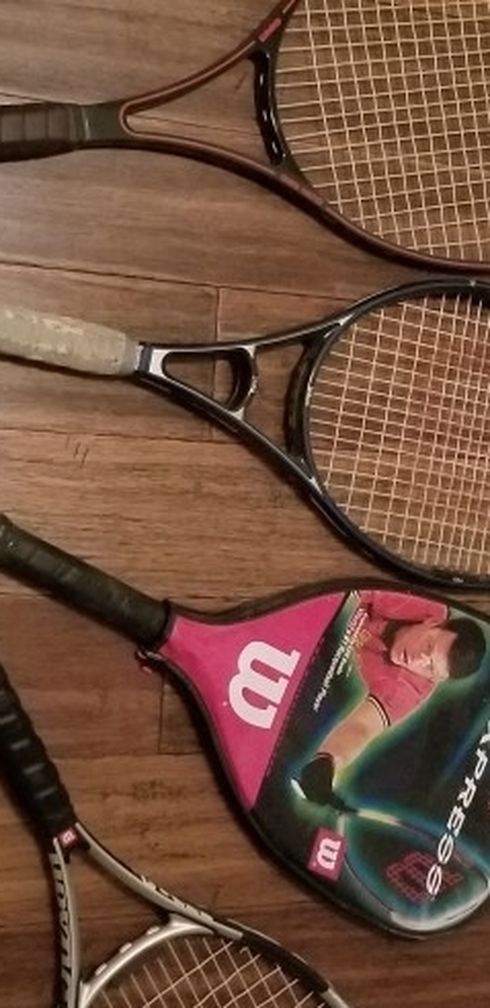 Vintage Tennis Rackets Early Graphite Models Prince & Wilson All 5 are Included In This Sale