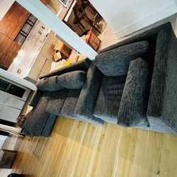 Couch West Elm 3-Piece L-Shaped Sectional 106’x116”