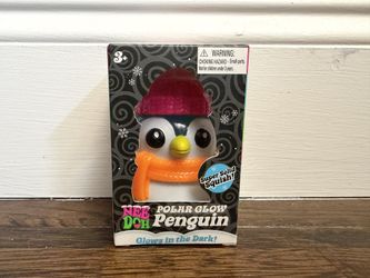 NeeDoh Polar Glow Penguin Glow in the Dark Blue Squeeze Toy squishmas