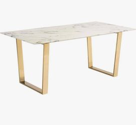Marble wood and steel table