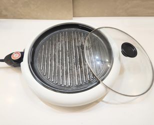 💫 White Circle Cool-Touch Electric Health Indoor Grill (Aroma)