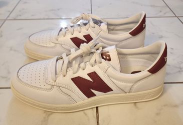 New Balance T500 sneakers in a white and washed burgundy colorway Size 12 Men's