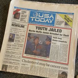Back To The Future USA Today newspaper.