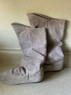 Beige Suede Boots