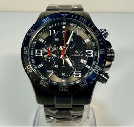 69808 Mens Mach Gala Specialty 48mm Gunmetal Chronograph Black Dial 50M SS Band
