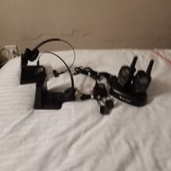 2 Walkie And 2 Headsets With Docking Station 