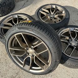 New 20” Bronze Wheels And New Tires 5 Lug 20 Brass Rims Fit Dodge Charger Challenger Chrysler 300 Factory original Stock Scat Pack Wide Body Srt 8 Oem