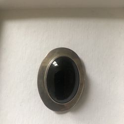 onyx and sterling pin/locket