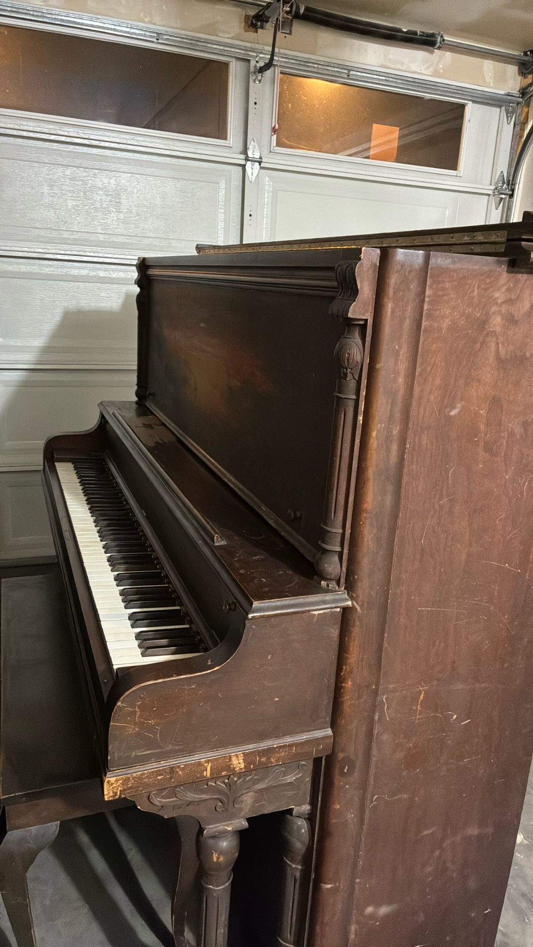 Painted Upright Piano + Bench