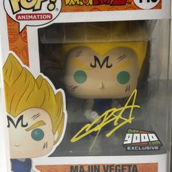 Funko Pop! Majin Vegeta Over 9000 Exclusive (#445) SIGNED By Voice Actor Chris Sabat