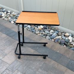 Carex Adjustable Overbed Rolling Table / Mobile Laptop Desk