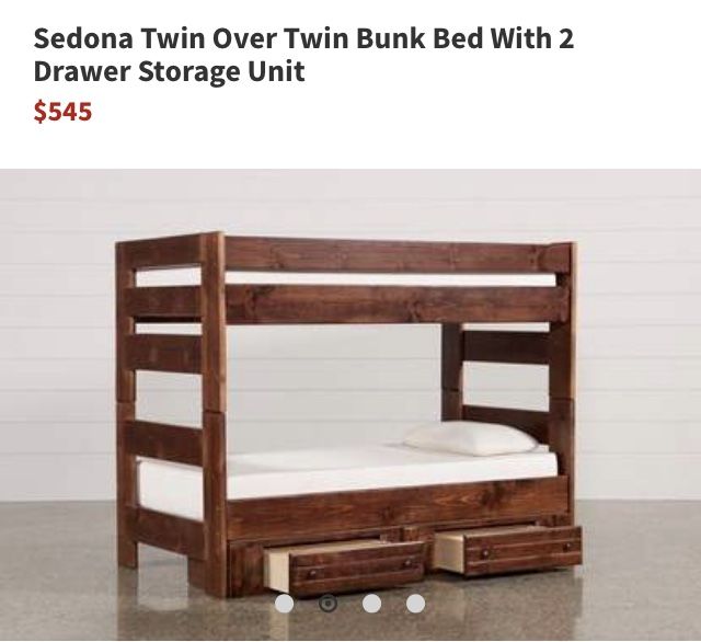Twin bunk bed with drawers