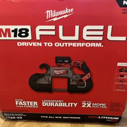 Milwaukee M18-Fuel 18-volt Lithium-ion Brushless Cordless Deep Cut Band Saw W/2 -5.0Ah Batteries And Charger π (NEW )