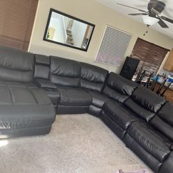 Faux Leather Sectional 