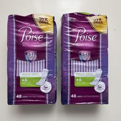 Poise daily liners 48 count 2 for $3