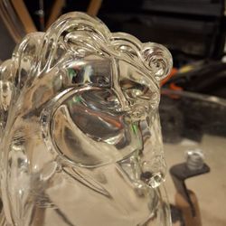 Vintage Glass Horse Head Chess