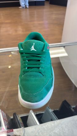 Air Jordan Low-Top Green Suede Sneakers