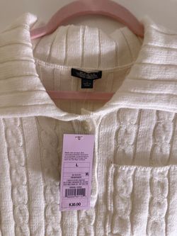 Wild Fable Women's Short Sleeve Cable Knit Polo Sweater