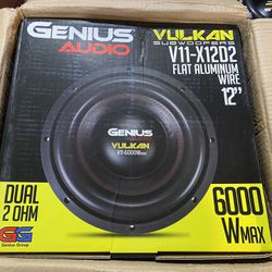 New 12” Genius Audio 6000w Vulkan Competition Grade Subwoofer $600 Each 