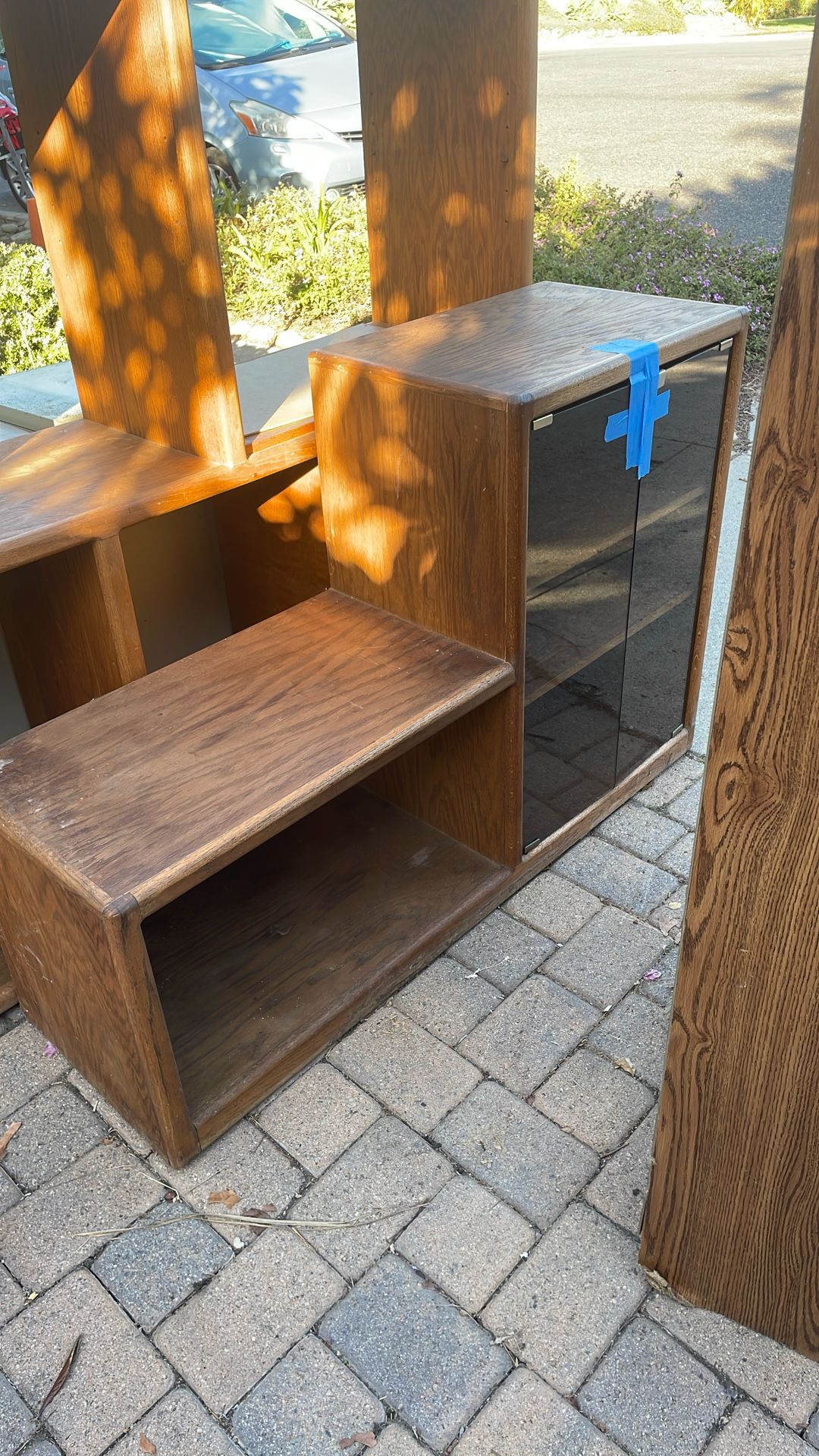 FREE Wood & Glass Door Cupboard/ Bookcase stereo