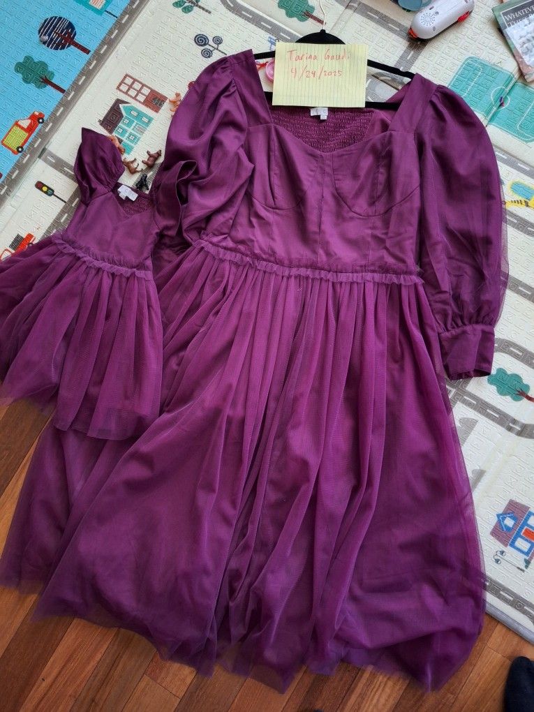 Ivy City Co Mommy & Me Purple Dresses