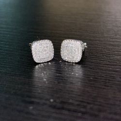 Silver  Earrings With Natural Diamonds  🤗