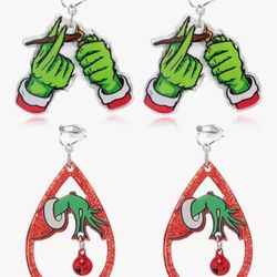 Grinch Clip On Earrings