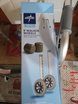 Medline 5" Walker Wheels with Glide Caps