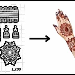 Henna stencils (Code Mentioned To Select)
