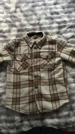 Eddie Bauer kids plaid Sherpa-lined fleece shirt jacket