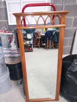 Tall Wood Framed Wall Mirror