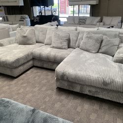 Grey Double Chaise Sectional 