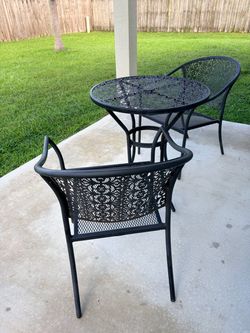 Black Metal Patio Bistro Set