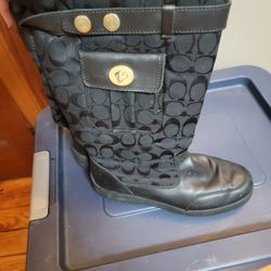 Coach Leather Upper Mid-Calf Boots for Women
