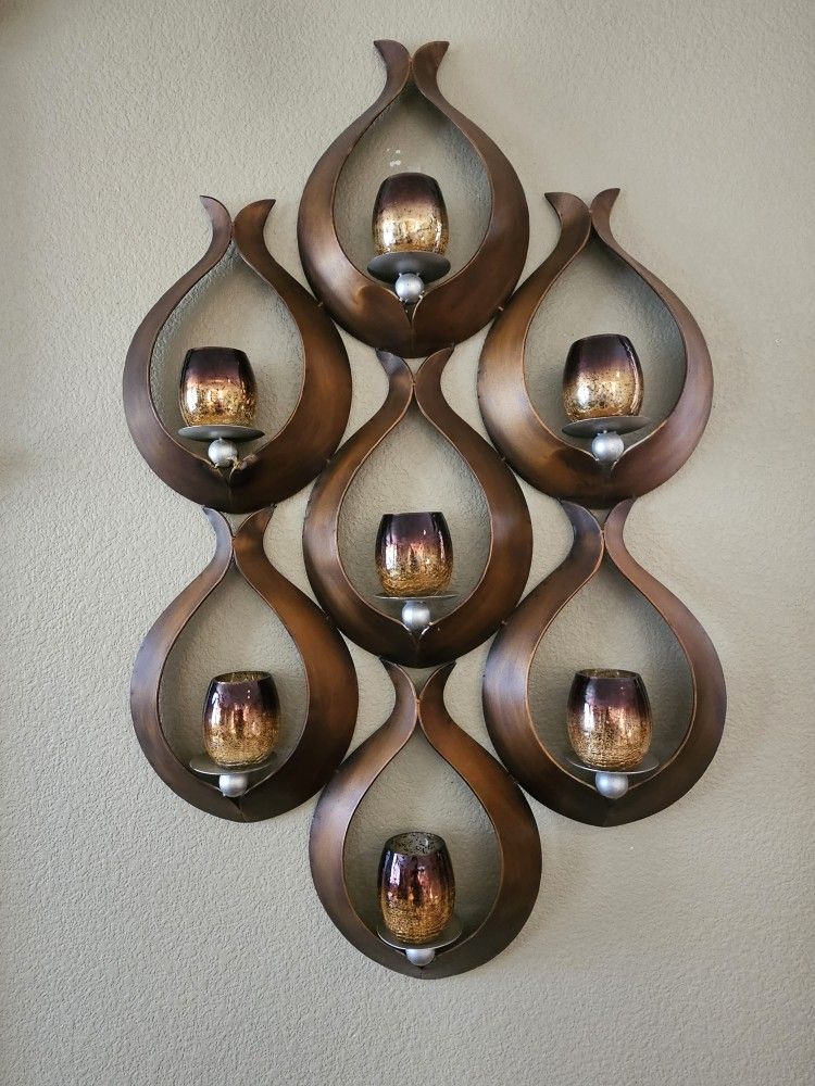 Bronze Teardrop 7-Pillar Candle Holder