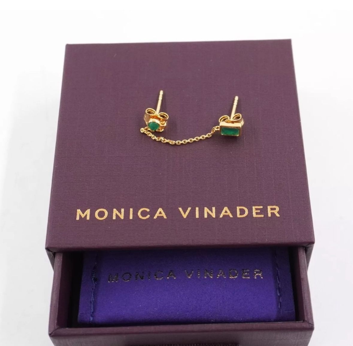 Monica Vinader Mini Gem Chain Stud Single Earring