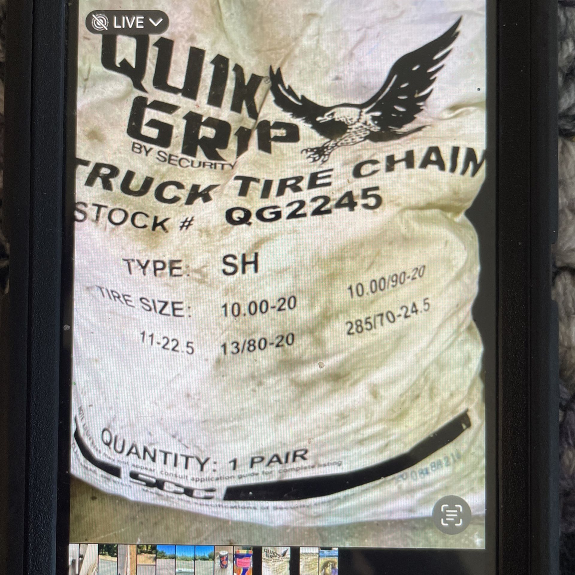 Truck/RV Snow Tire Chains