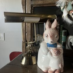 Peter Rabbit Bunny Cookie Jar Antique Vintage Glass