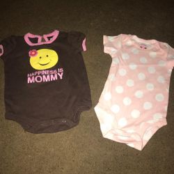 Two adorable onesies for baby girls