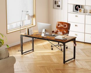 71-Inch Computer Desk Workstation Writing & Study Table Rustic Brown