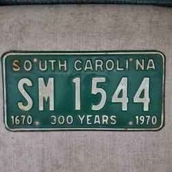 South Carolina 300 Year Anniversary Passenger Car Plate