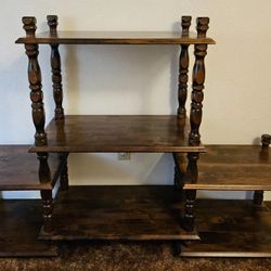 Statement Shelving Unit – Plant Stand / Bookcase / Display Shelf – Solid Wood