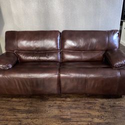 Electric Reclining Sofa Real Leather $800