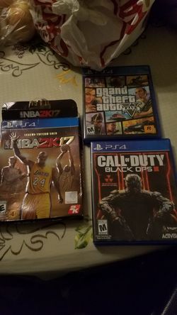 Black ops 3, gta 5 ,2k17 nba