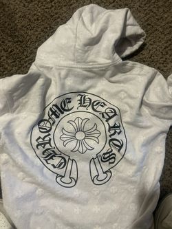 White Chromes Heart Hoodie Size Small