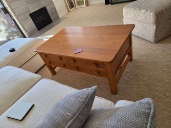 Solid Wood Coffee Table with Drawers