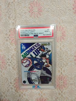 FIRM 2025 ONE PIECE PROMOS DODGERS X ONE PIECE NIGHT #010 MONKEY D. LUFFY PSA 10