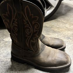 Guc Men’s Steel Toe Leather Waterproof Boot Barn Boots Size 9 Brown Mint Condition Work Boots Men’s