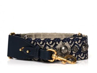 CHRISTIAN DIOR Oblique Studded Shoulder Strap Blue