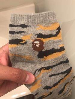 Brand New Bape Socks Grey Camo